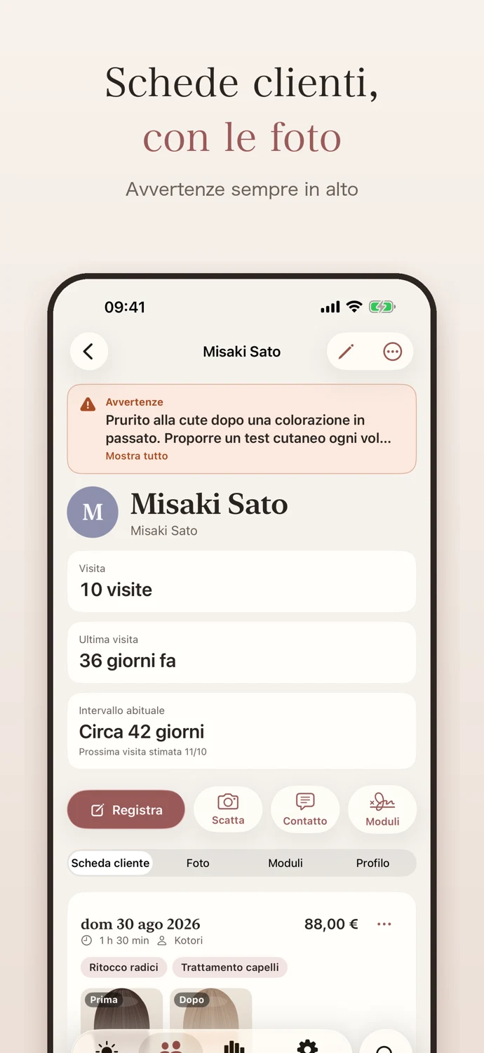 Schermata reale dell’app