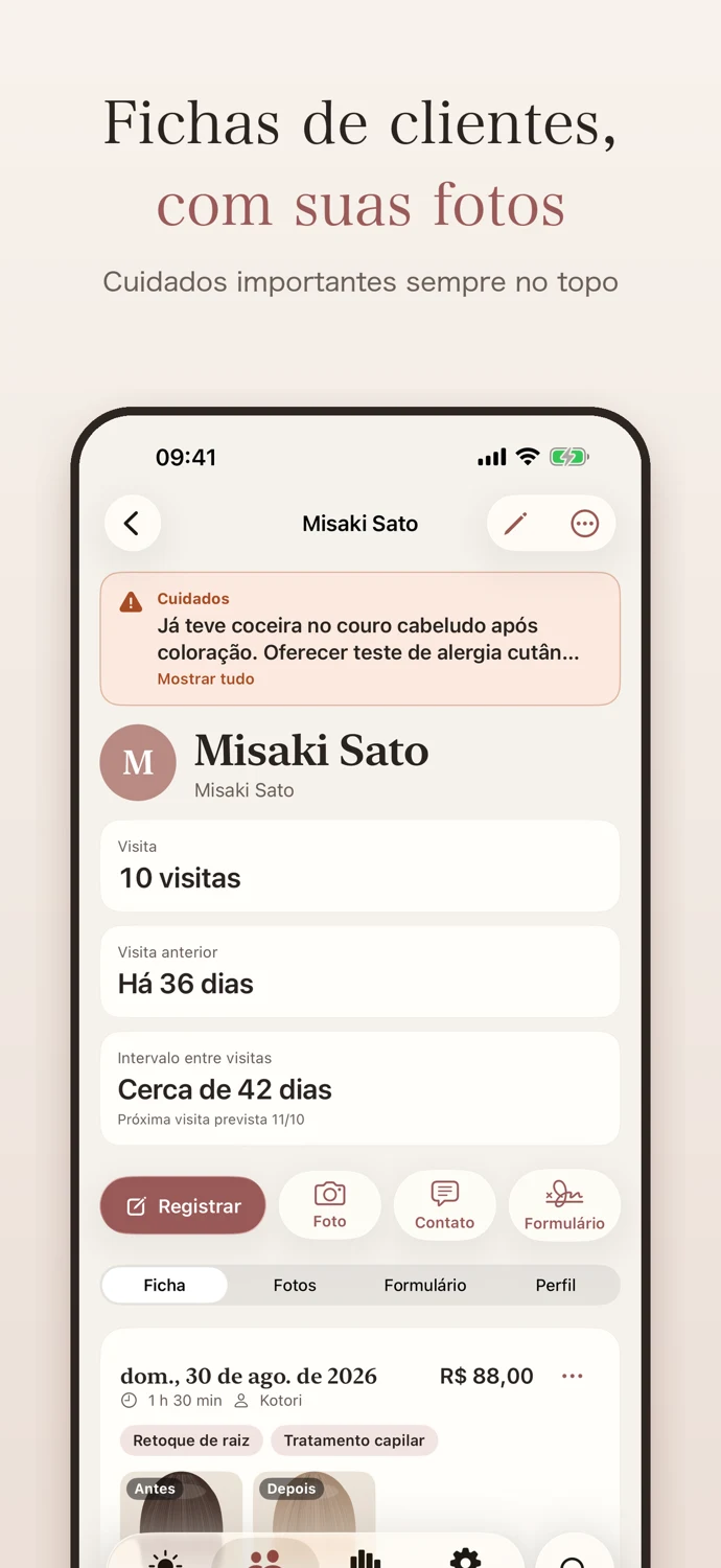 Tela real do app